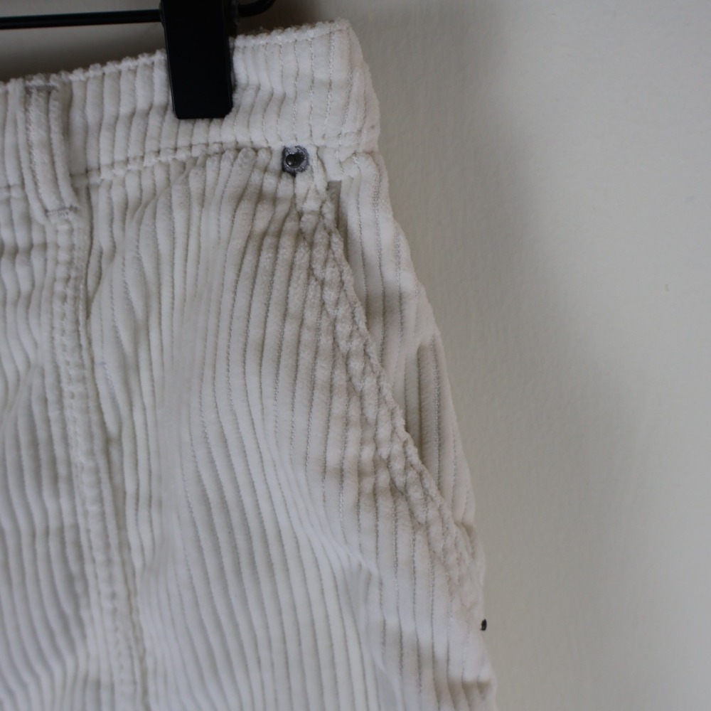 Abercrombie & Fitch Corduroy Mini Skirt Ivory Womens Medium Waist 29" Length 17" - Picture 4 of 10